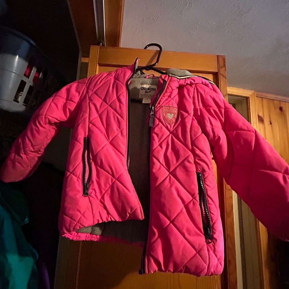 OshKosh B'gosh Pink Puffer Jacket with Quilted Design